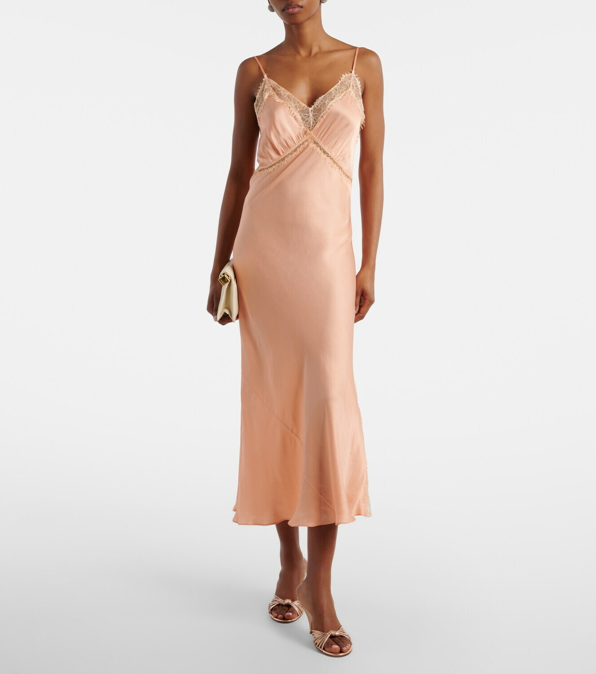 Poupette St Barth Luli lace-trimmed satin slip dress