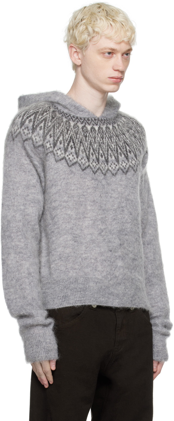 Omar Afridi Gray Nordic Hoodie