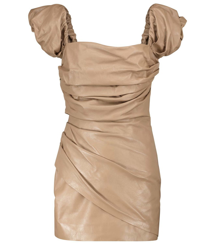 Photo: Zeynep Arçay Off-shoulder leather minidress