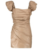 Zeynep Arçay Off-shoulder leather minidress