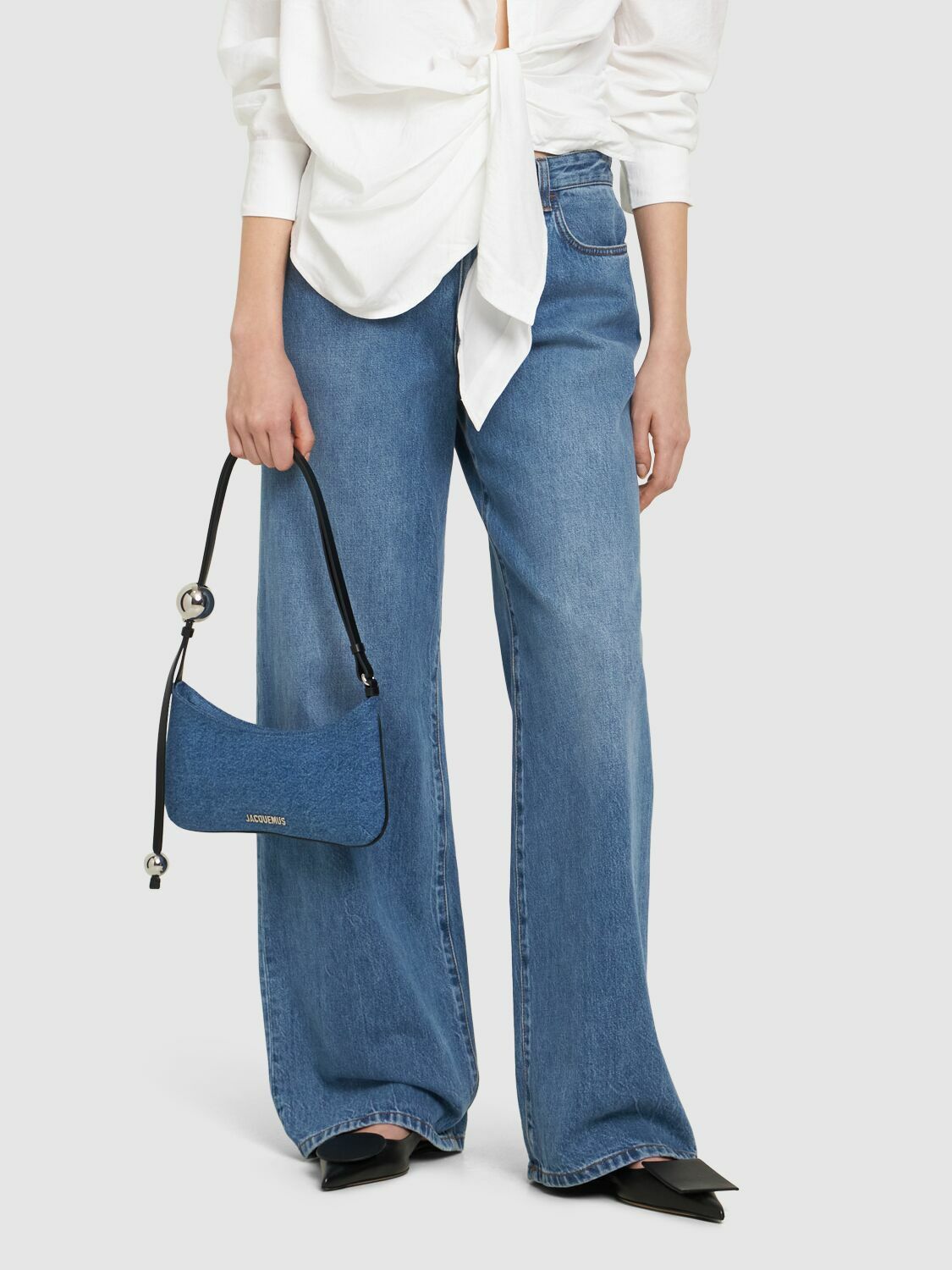 送料関税込★JACQUEMUS★Le Bisou Perle スモールデニム JACQUEMUS - Le Bisou Perle Denim Shoulder Bag Jacquemus