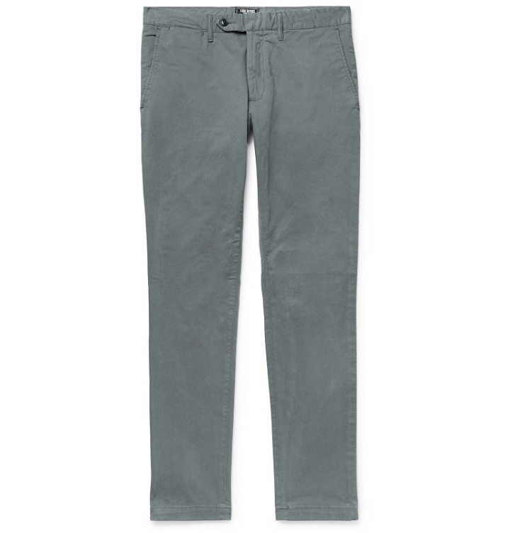 Photo: Todd Snyder - Charcoal Slim-Fit Stretch-Cotton Twill Chinos - Gray