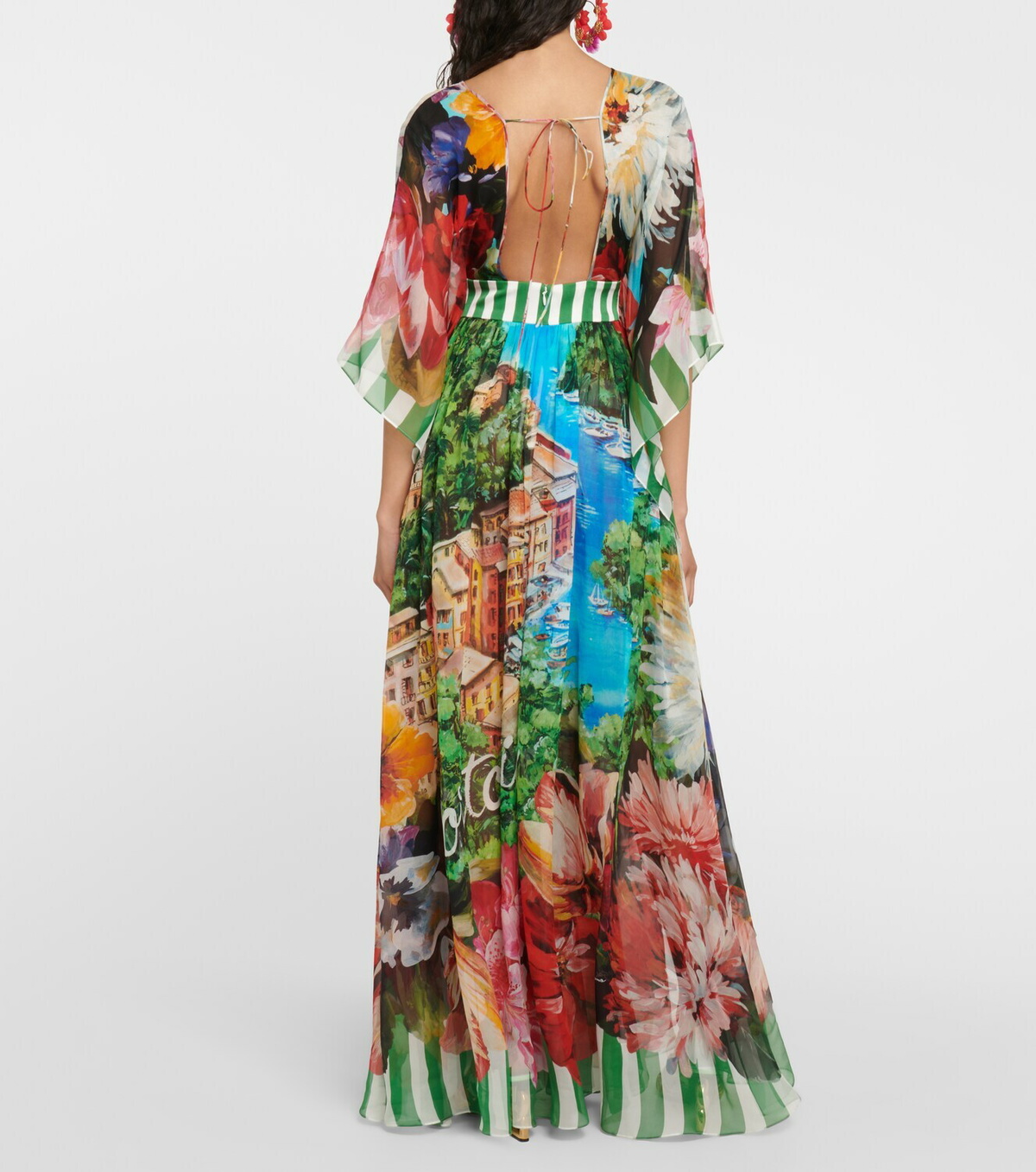 Dolce&Gabbana Portofino printed silk chiffon gown