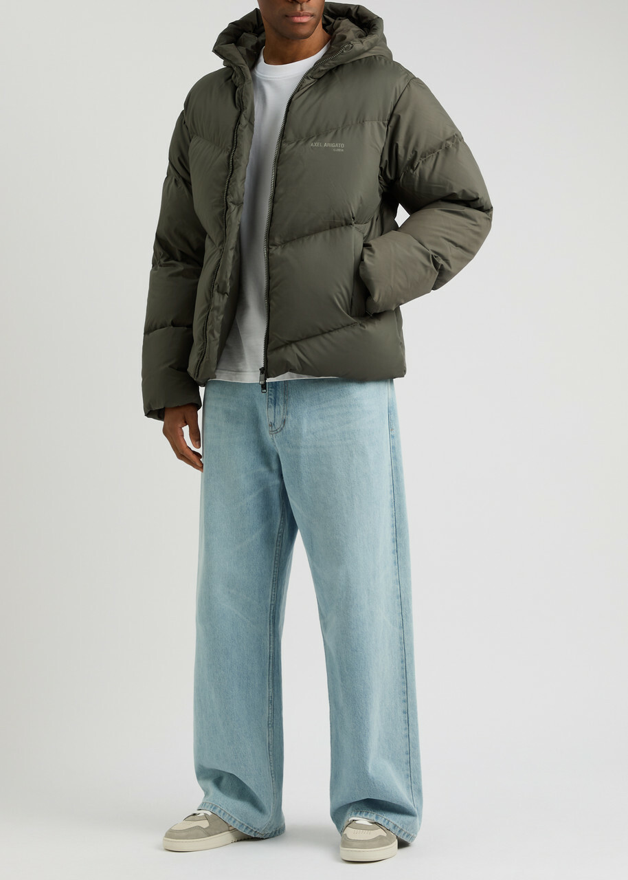 Axel Arigato Logo Quilted Shell Jacket Dark Grey