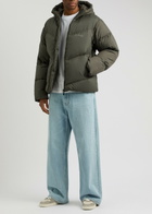 Axel Arigato Logo Quilted Shell Jacket Dark Grey