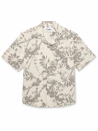 Corridor - Camp-Collar Printed Cotton Shirt - Gray