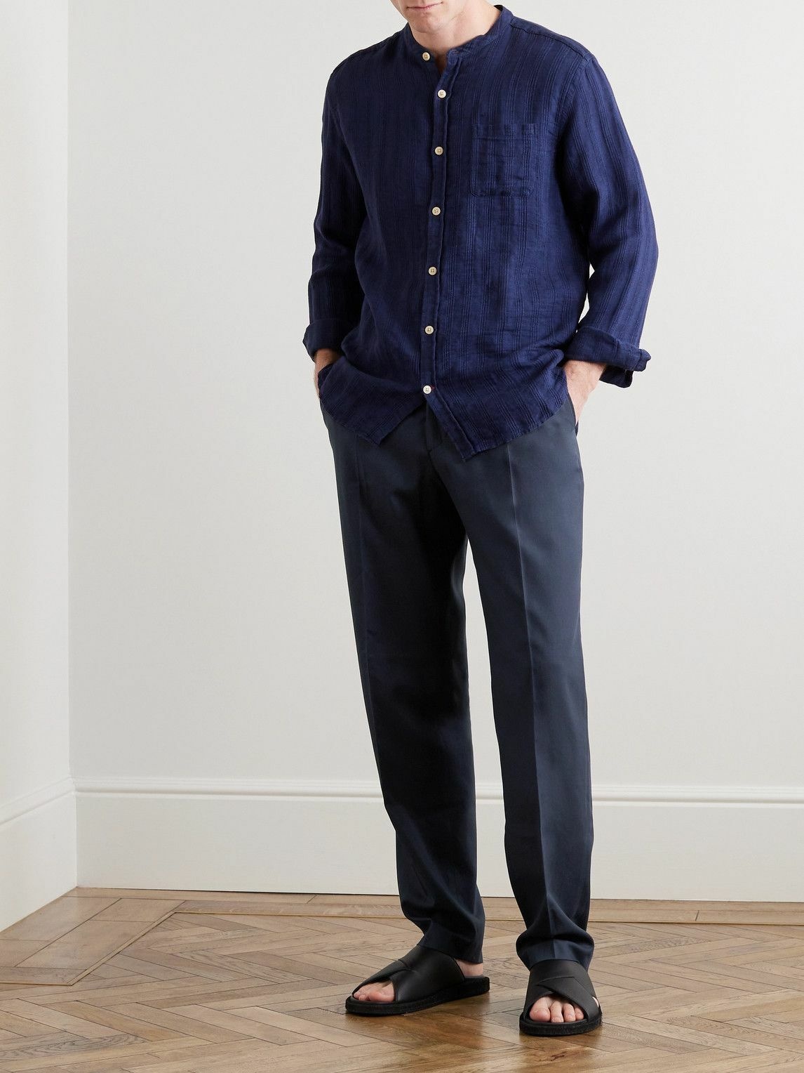 Oliver Spencer - Claremont Tapered Pleated TENCEL™ Lyocell-Blend Twill ...
