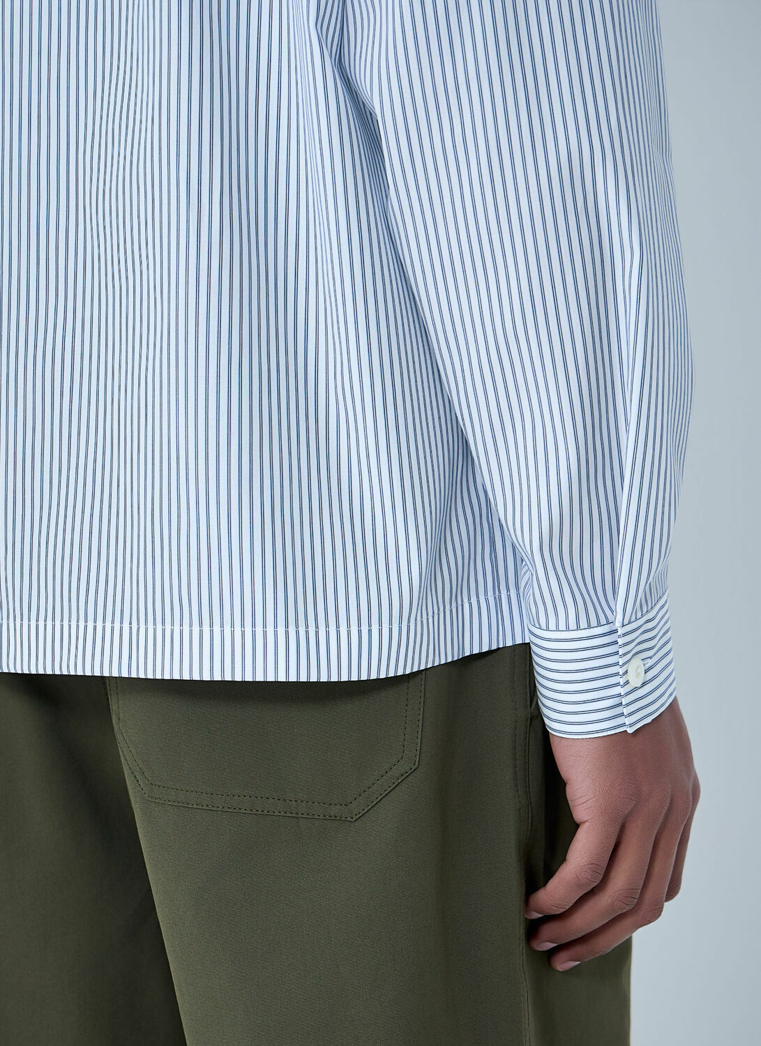 Prada Zip-Front Stripe Shirt Prada