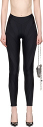 Mugler Black Spiral Leggings