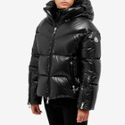 Moncler Women's Huppe Logo Neck Padded Jacket in Black