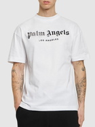 PALM ANGELS - Rhinestone Logo Cotton Jersey T-shirt