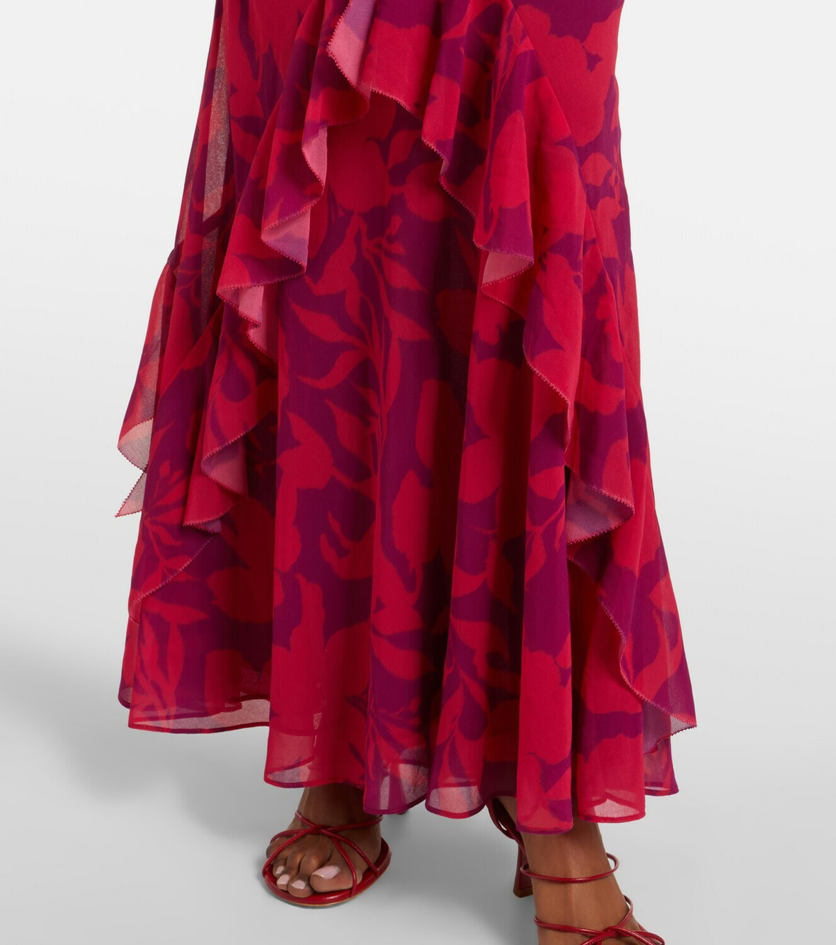 Self-Portrait Ruffled floral maxi dress