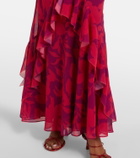 Self-Portrait Ruffled floral maxi dress