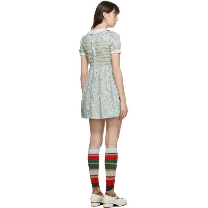 Gucci Green and Blue Liberty London Edition Floral Dress Gucci