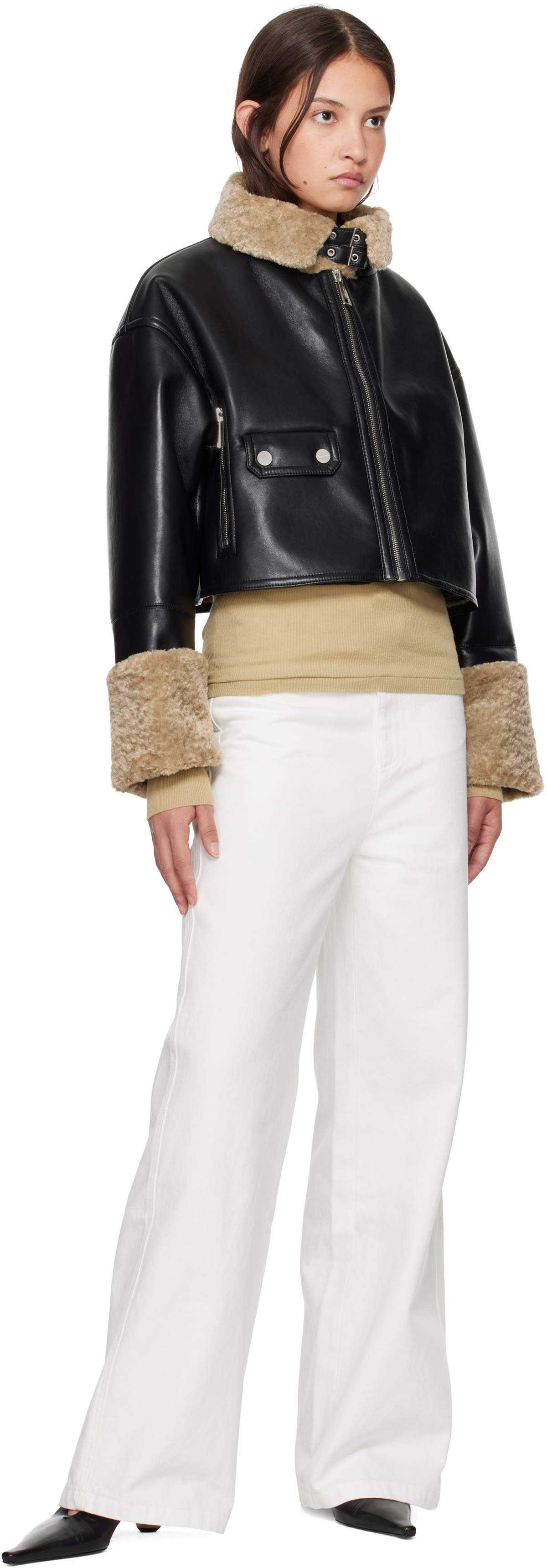 Nanushka Black Jemma Vegan Leather Jacket