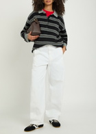 Nili Lotan Galvez Striped Cashmere Polo Jumper Grey