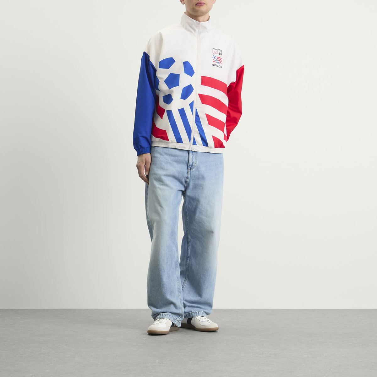 Adidas Men's Graphic Woven Track Top in Cloud White