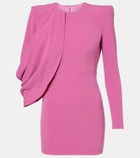 Alex Perry Caped asymmetric crêpe minidress