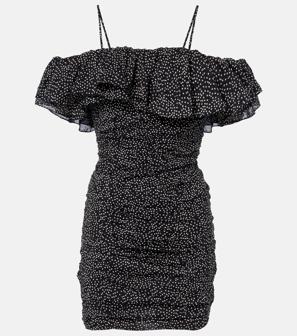 Marant Etoile Davilia draped polka-dot cotton minidress