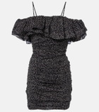 Marant Etoile Davilia draped polka-dot cotton minidress