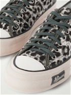 Visvim - Skagway Leather-Trimmed Leopard-Print Corduroy Sneakers - Gray