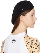 Marine Serre Black Embroidered Beret