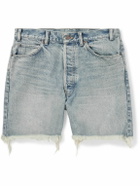 CELINE - Wesley Straight-Leg Distressed Denim Shorts - Blue