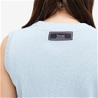 Versace Women's Logo Sleeveless Top in Pastel Blue
