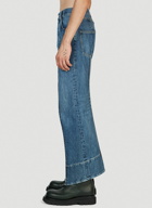 Curved Hem Jeans in Blue