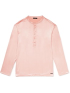 TOM FORD - Stretch-Silk Satin Henley Pyjama Top - Pink