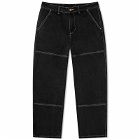 Butter Goods Men's Work Double Knee Pants in Washed Black