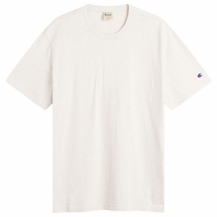 Photo: Champion Men's Reverse Weave Relaxed T-Shirt in Oatmeal