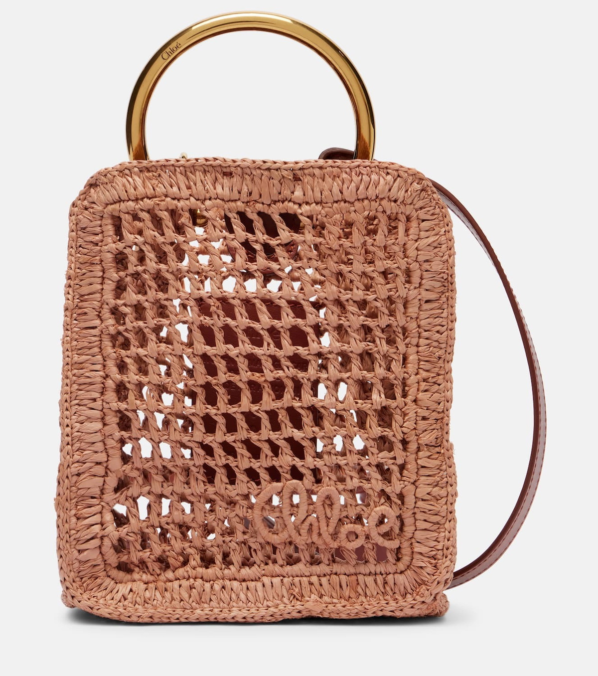 Chloé Summer Banana Mini raffia crossbody bag