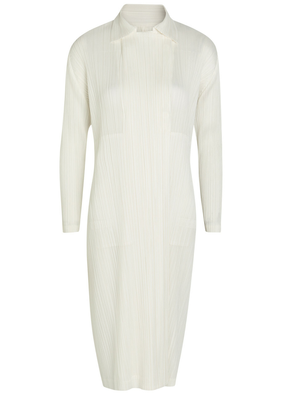 Pleats Please Issey Miyake Pleated Coat White