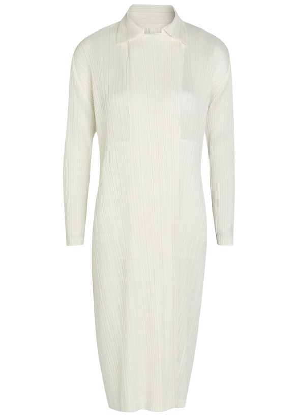 Photo: Pleats Please Issey Miyake Pleated Coat White