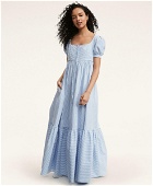 Brooks Brothers Women's Stretch Cotton Seersucker Regency Dress | Blue/White
