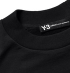 Y-3 - Webbing-Trimmed Embroidered Printed Loopback Cotton-Jersey Sweatshirt - Men - Black