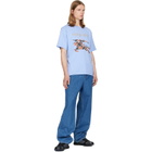 Burberry Blue Cross Stitch Knight Cotton T-shirt