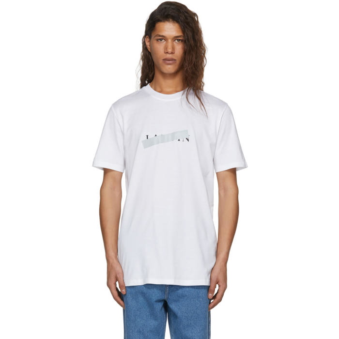 Photo: Lanvin White Crossed Out Logo T-Shirt 