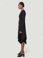 JW Anderson - Contrast-Knit Asymmetric Dress in Brown