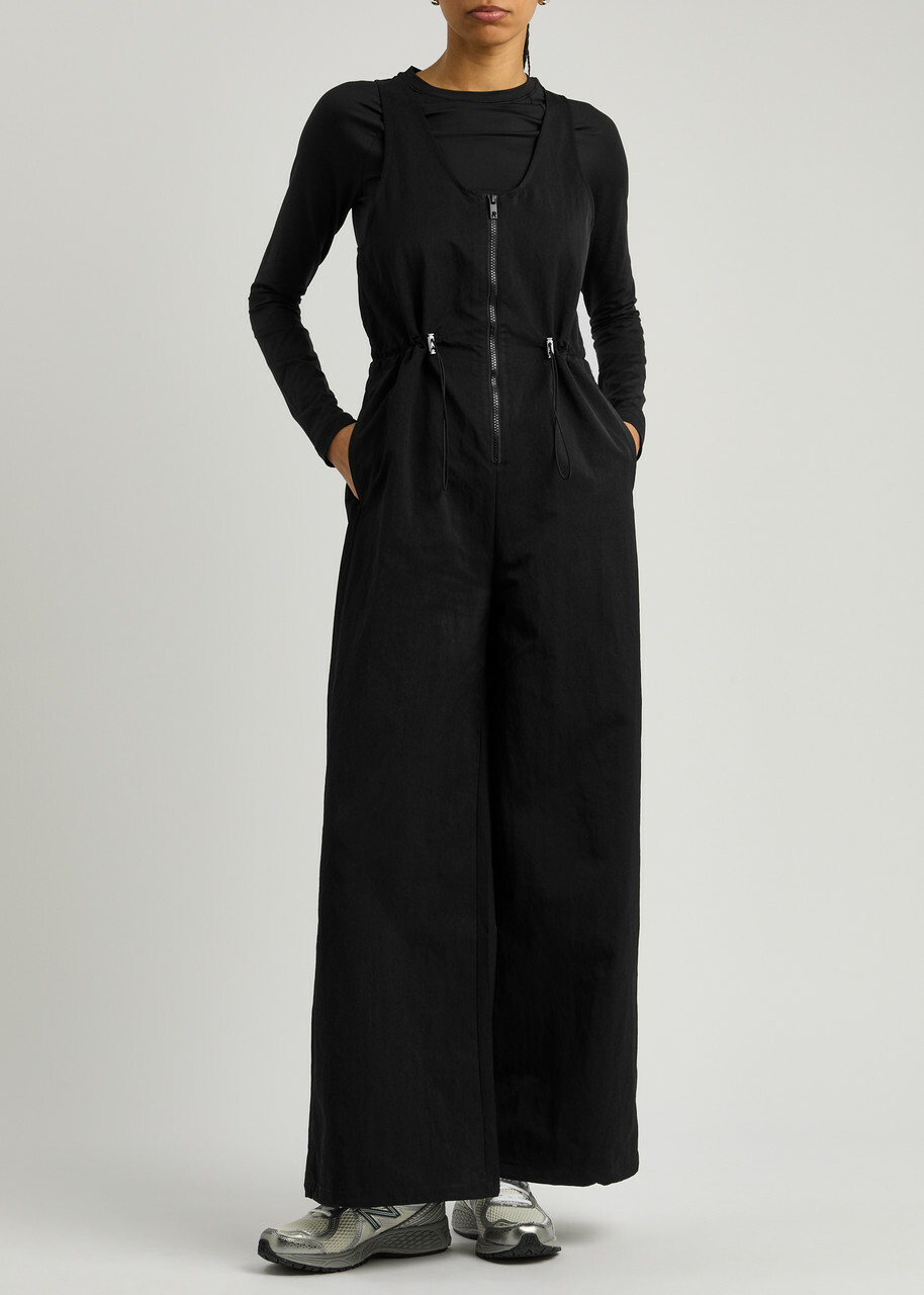Represent Subway Wide-leg Nylon Jumpsuit Black
