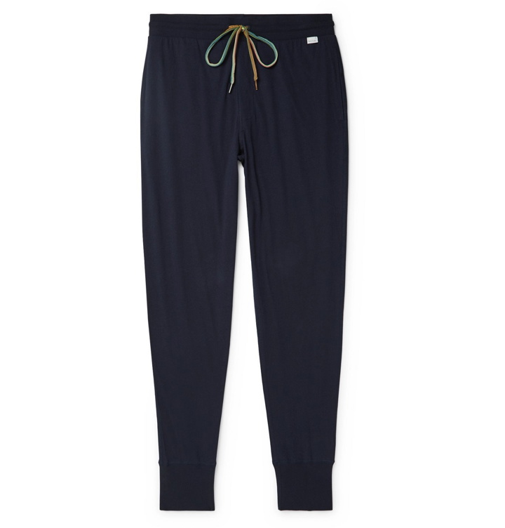 Photo: Paul Smith - Slim-Fit Tapered Cotton-Jersey Sweatpants - Blue