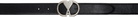AMI Paris Black Leather Ami de Coeur Belt