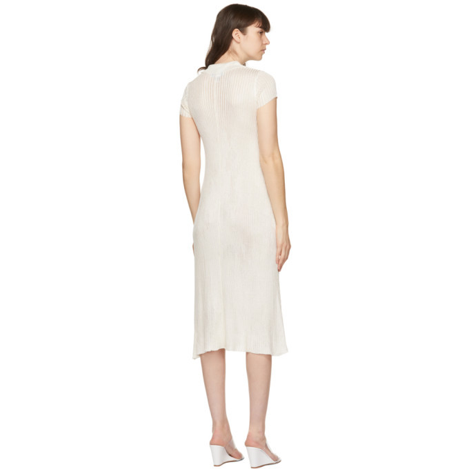 Calle Del Mar Off-White Knit Ribbed Long Dress