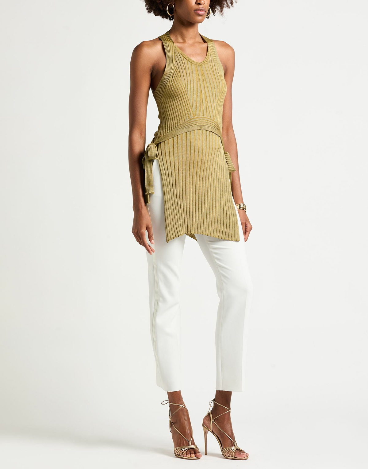 Manila Grace Womens Top Military in Green