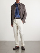 Canali - Straight-Leg Wool and Linen-Blend Twill Suit Trousers - White