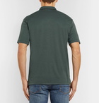 Theory - Standard Contrast-Tipped Pima Cotton-Blend Piqué Polo Shirt - Dark green