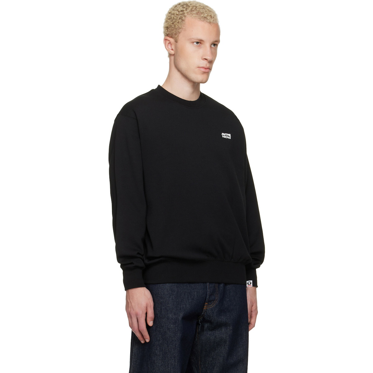 AAPE by A Bathing Ape Black 'AAPENOW' Crew Neck Sweatshirt