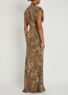 DE LA Vali Ceres Leopard-print Chiffon Maxi Dress Brown
