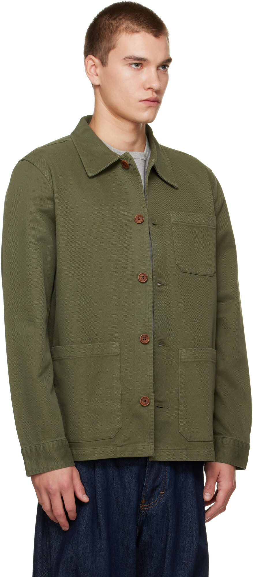 Nudie Jeans Khaki Barney Worker Jacket